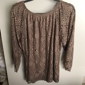 Brittney Black champagne lace blouse